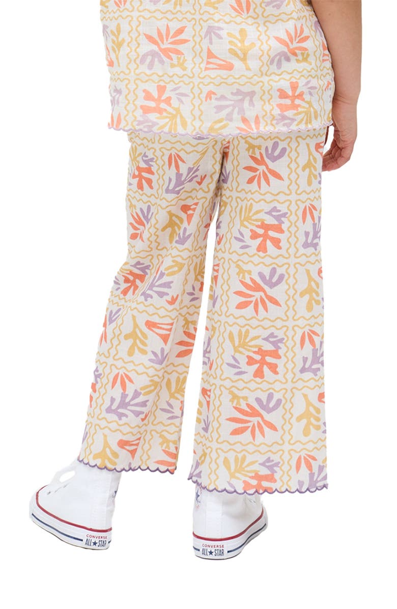 Raffya Kids Gilly Scallop Edge Matisse Print Trouser, Alternate, color, Multi