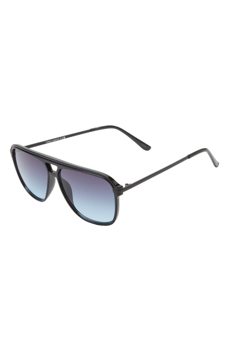 Vince Camuto Aviator Sunglasses, Alternate, color, Matte Black/ Blue Lens