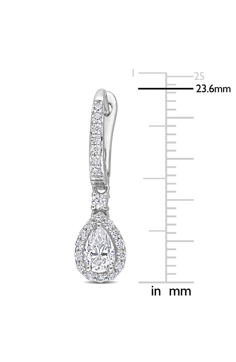 Julianna B. Moissanite Teardrop Halo Drop Earrings, Alternate, color, Sterling Silver