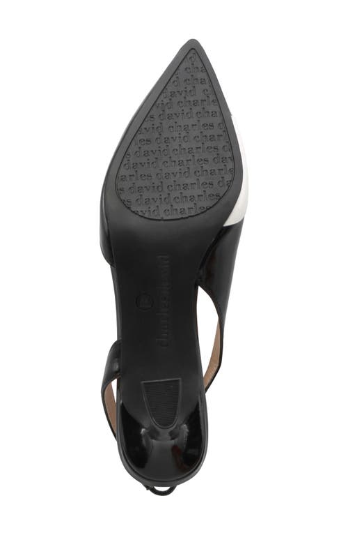Charles David Alias Slingback Half D'orsay Pointed Toe Pump In Black-white