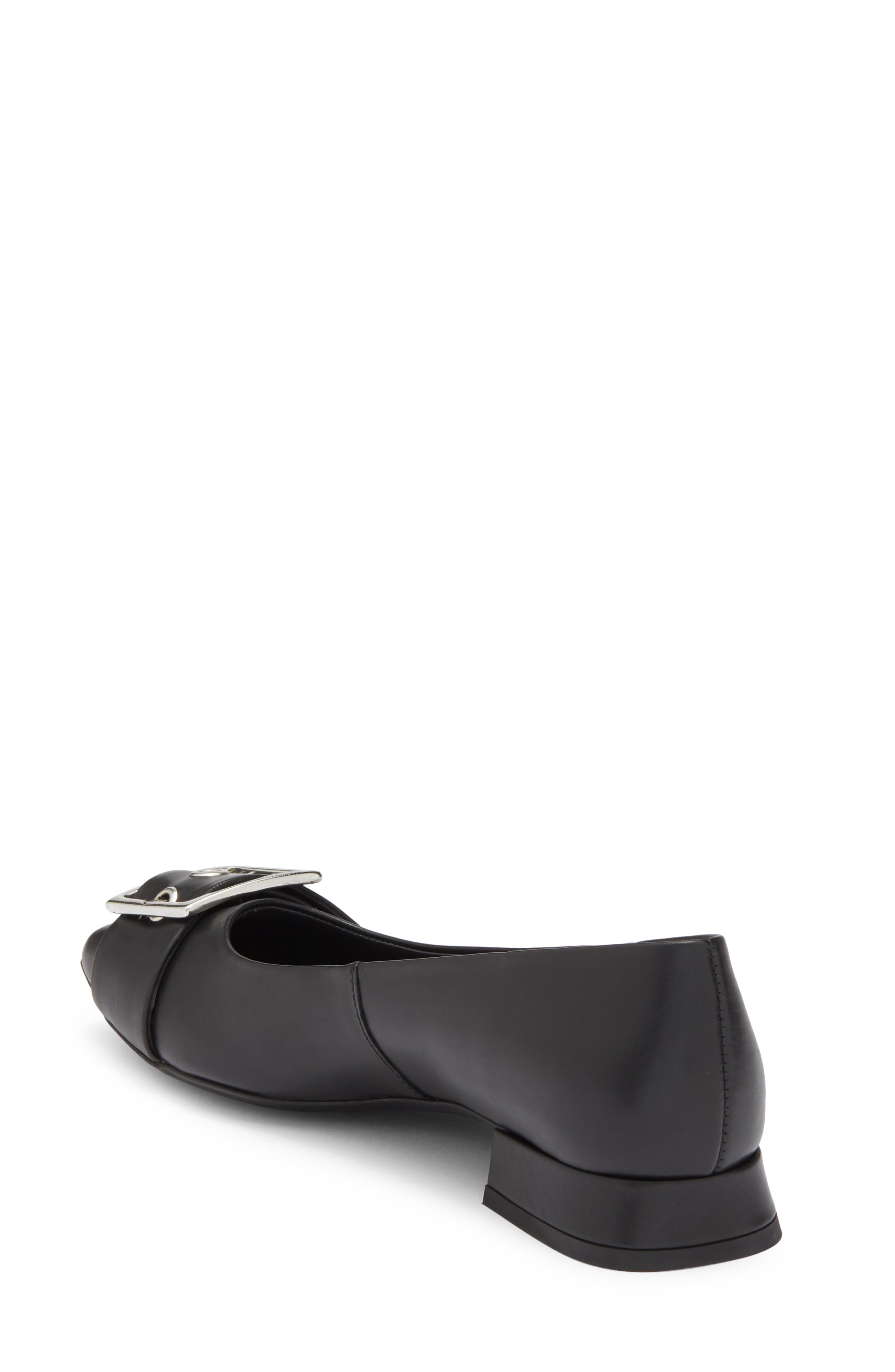 Paul Green Devony Buckle Flat, Alternate, color, Black Leather