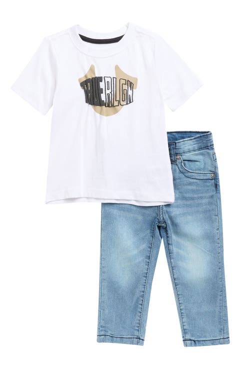 Horseshoe Logo T-Shirt & Denim Jeans Set (Toddler)
