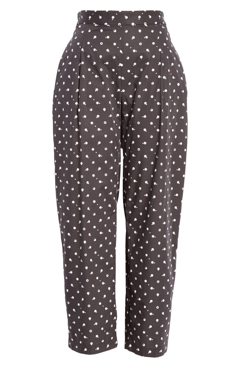 Rosetta Getty Bauhaus Dot Print Cotton Poplin Crop Pants, Alternate, color,