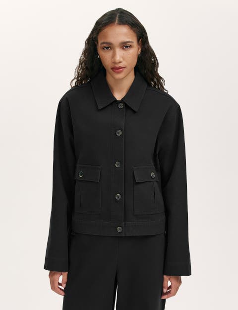 Kelsie Cotton Canvas Button Front Jacket