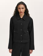 Finery London Kelsie Cotton Canvas Button Front Jacket