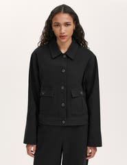 Finery London Kelsie Cotton Canvas Button Front Jacket