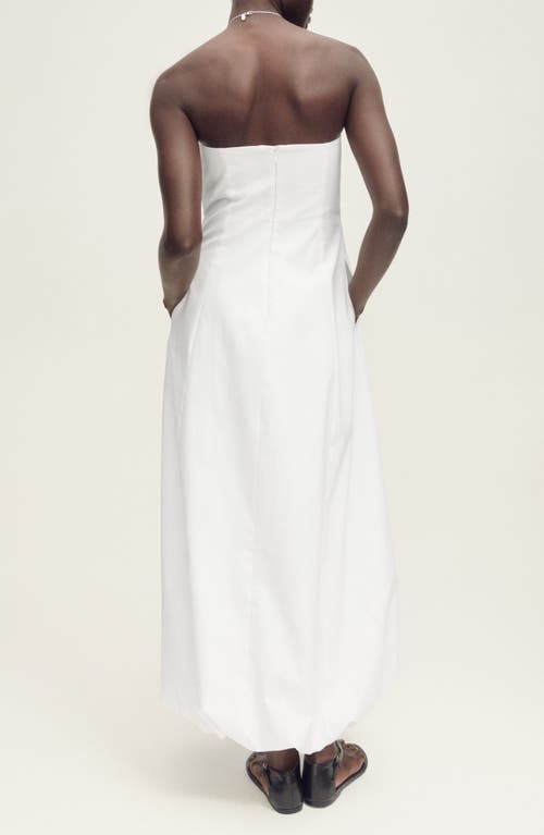 Shop Mango Strapless Puff Maxi Dress