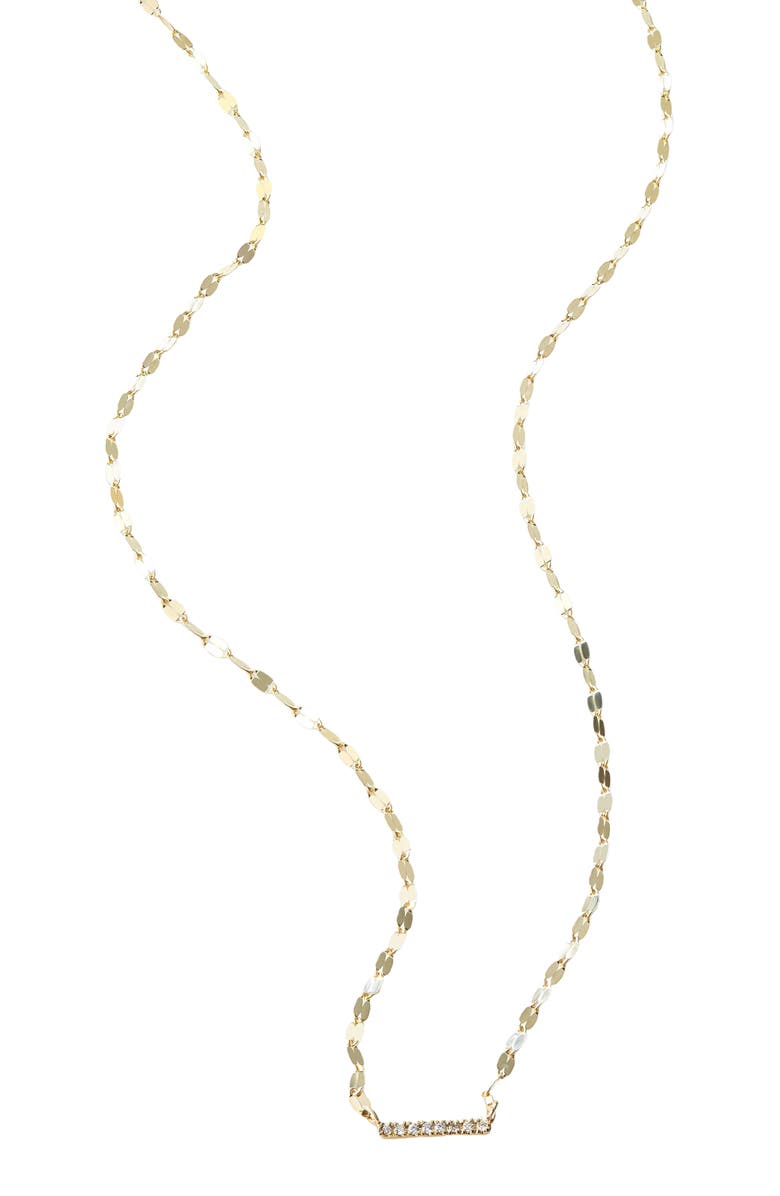 LANA 14K Gold Mini Bar Diamond Pendant Necklace, Alternate, color, Yellow