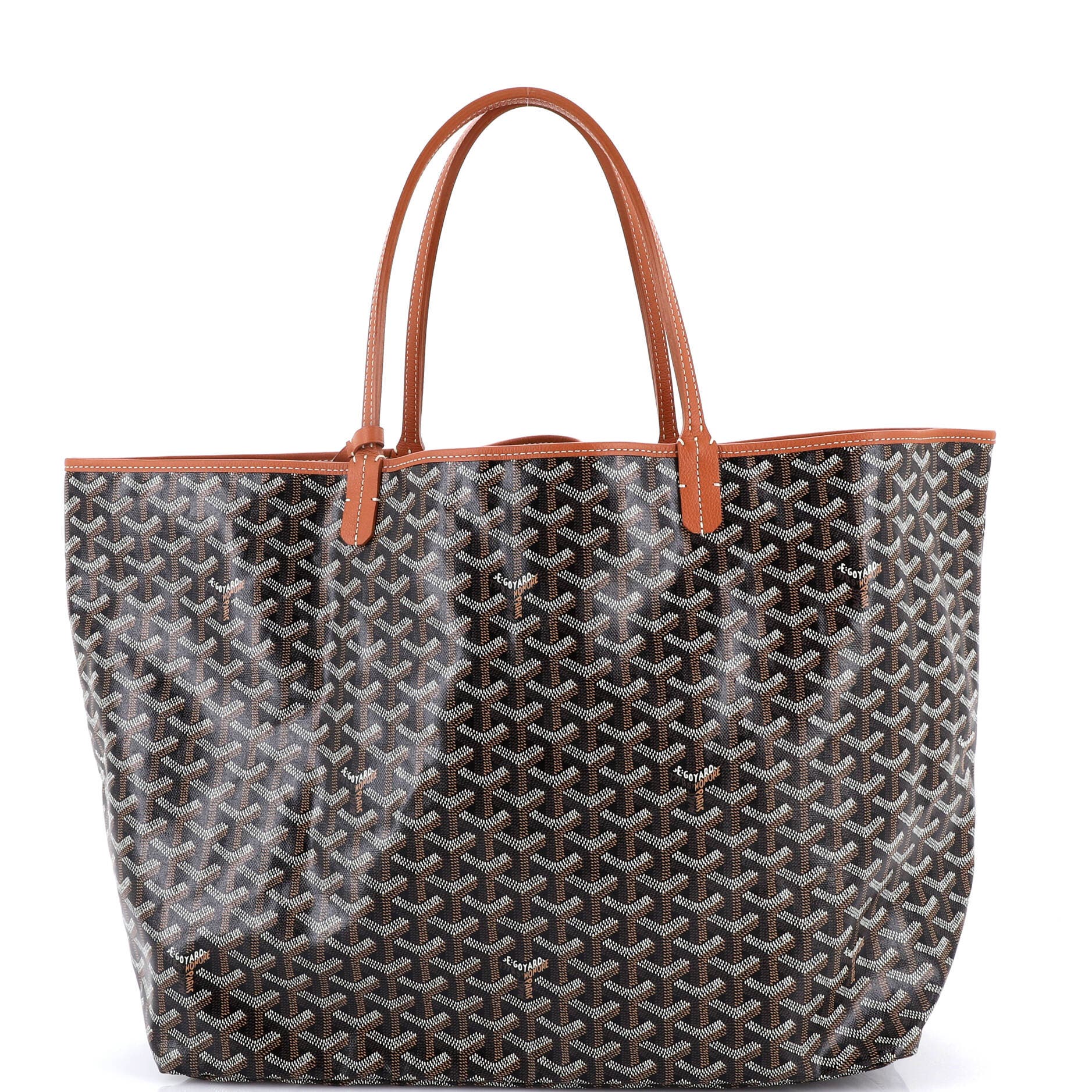 Pre-Owned Goyard Saint Louis Tote Coated Canvas GM, Main, color, Brown