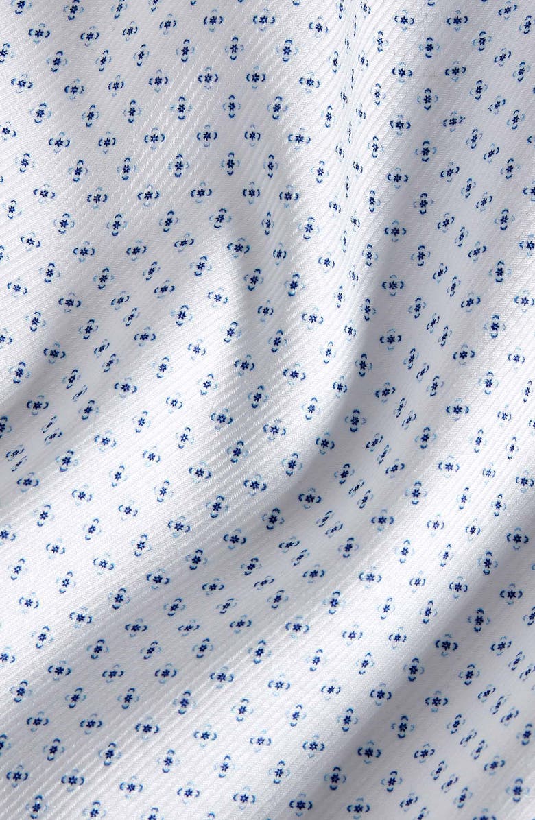 David Donahue Slim Fit Neat Stretch Cotton Dress Shirt, Alternate, color, White/ Navy