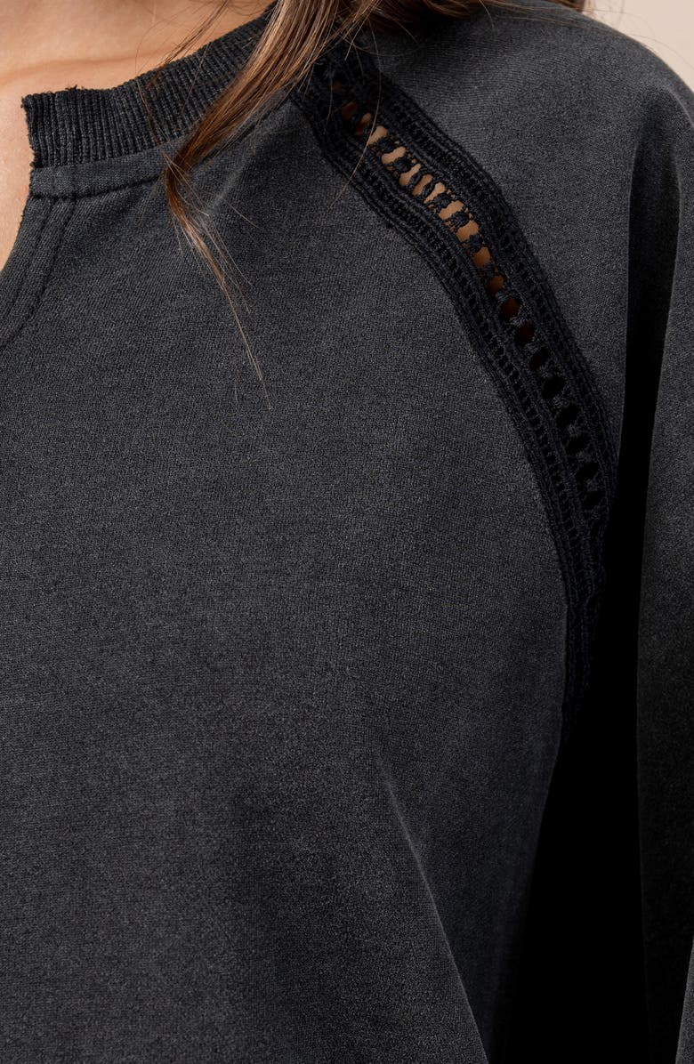 Beivy Washed French Terry Pullover, Alternate, color, Black