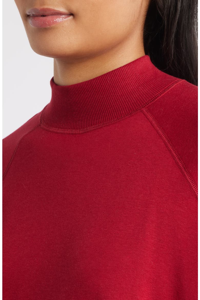 Mock Neck Long Sleeve Top, Alternate, color, RUBY