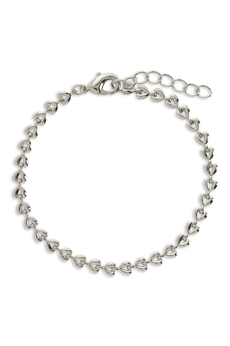 Blake Heart Chain Bracelet, Main, color, SILVER