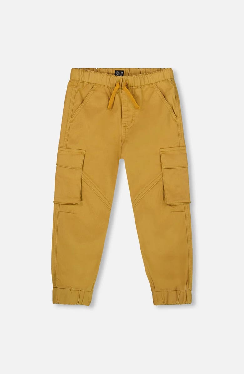 Deux par Deux Twill Jogger Cargo Pants, Main, color, Ochre