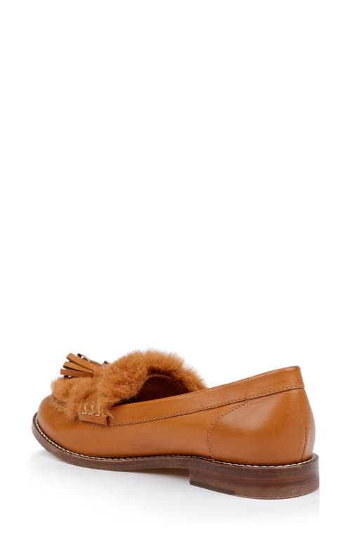 Clergerie Rita Faux Fur-trimmed Leather Loafers In Wood Cordu