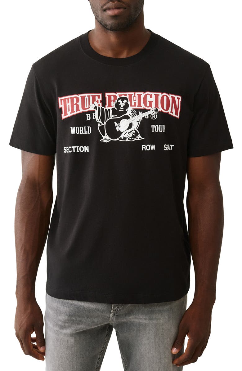 True Religion Buddha Arch Logo Graphic T-Shirt, Main, color, Jet Black