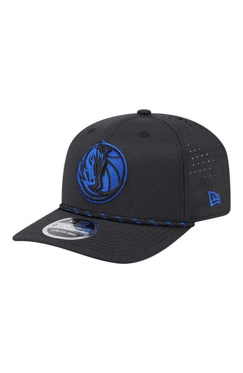 New Era Men's New Era Black Dallas Mavericks Sport Rope Vented Stretch-Snap 9SEVENTY Hat, Main, color, Black