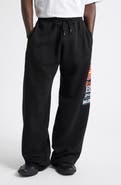 Balenciaga Bumper Stickers Baggy Cotton Fleece Sweatpants