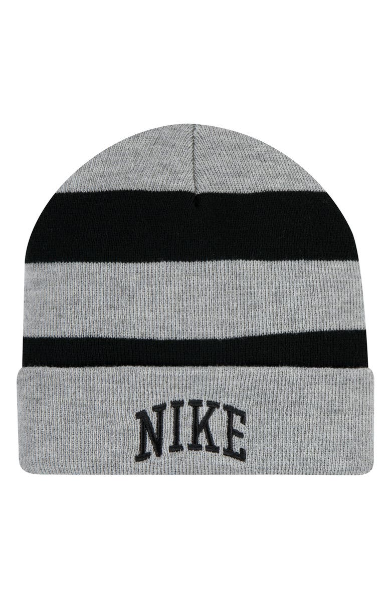 Nike Chunky Stripe Peak Beanie, Alternate, color, Dark Grey Heather