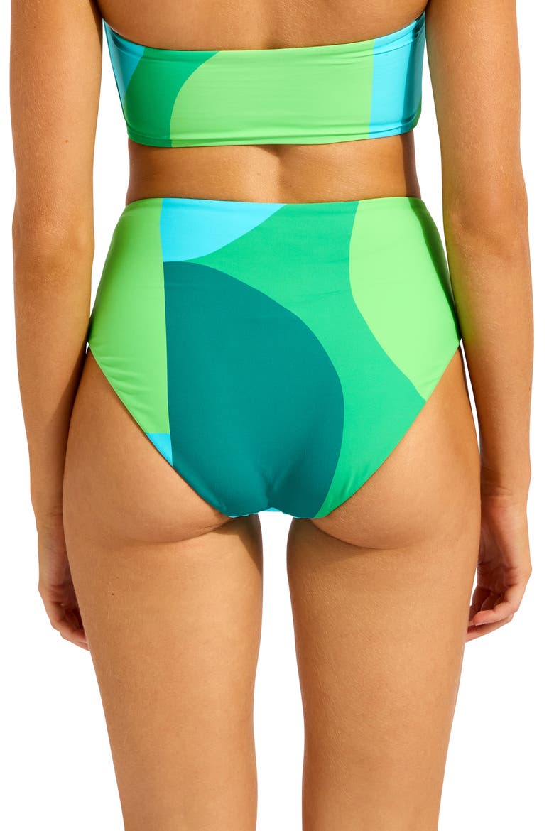 High Waist Bikini Bottoms, Alternate, color, VIVID GREEN