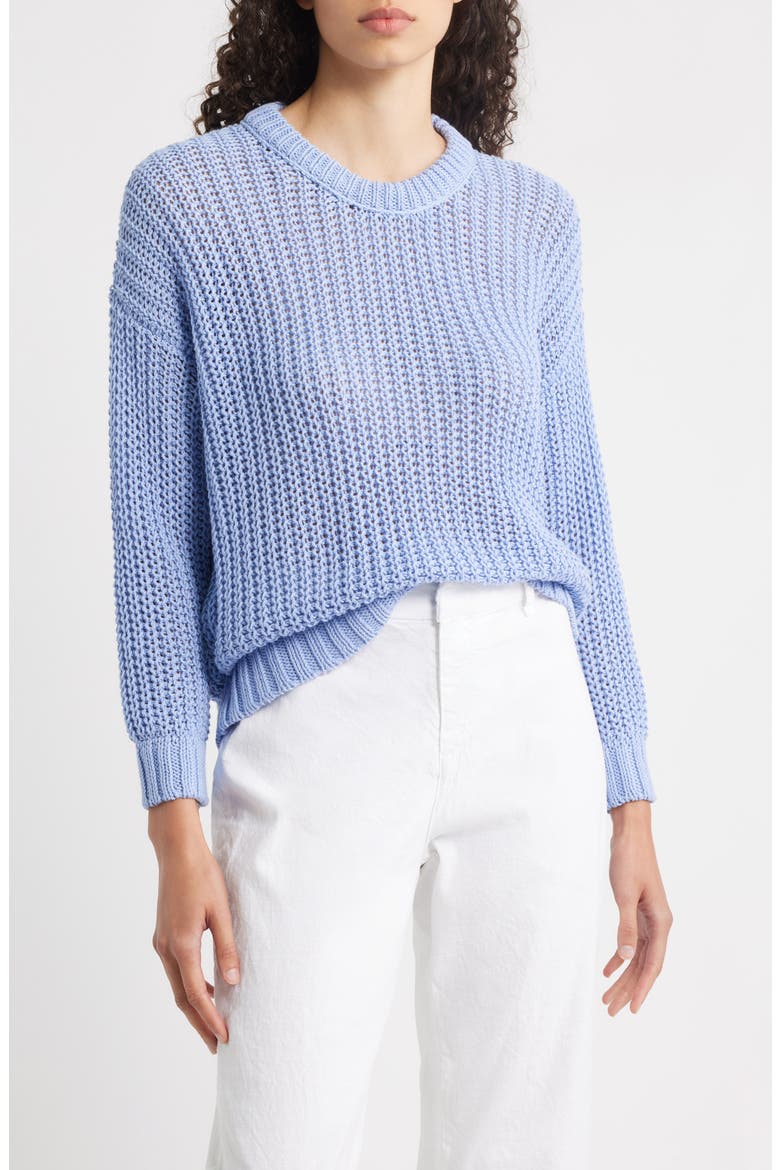 Crewneck Organic Cotton Sweater, Main, color, MYRTLE