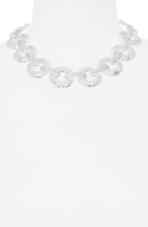 Karine Sultan Textured Link Collar Necklace In Metallic