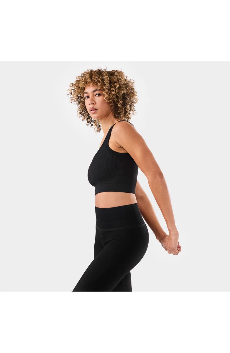 Tavi Seamless Vibe Rib Bra, Alternate, color, Ebony