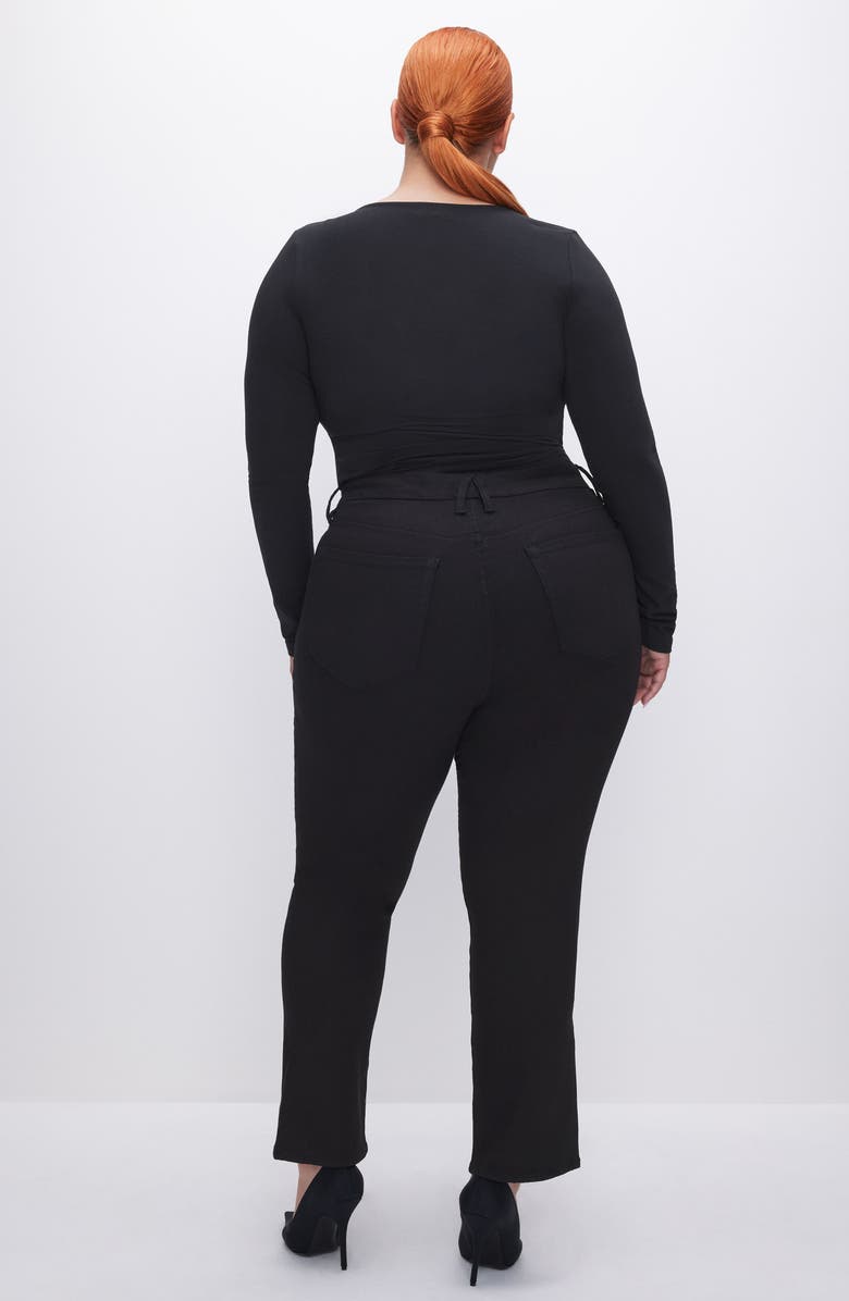 Good American Good Legs Never Fade Ankle Straight Leg Jeans, Alternate, color, Black001