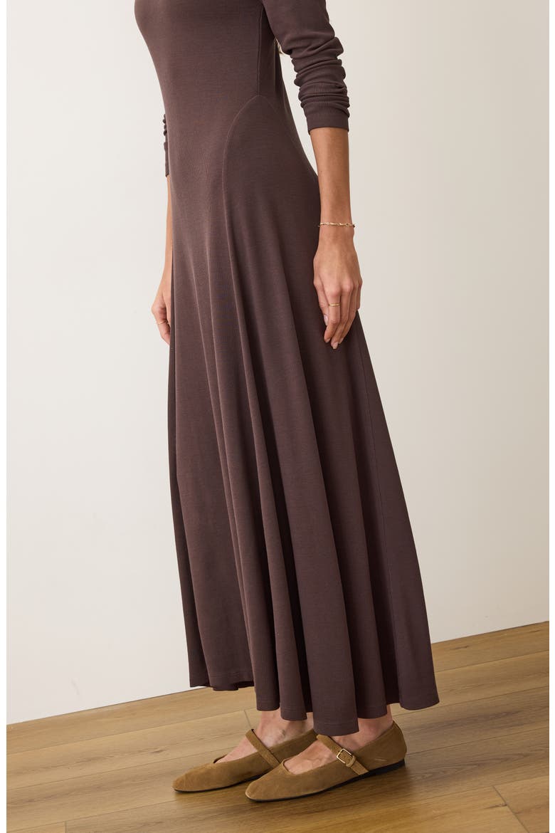 Lexi Ribbed Fit and Flare Dress, Alternate, color, COFFEE BEAN