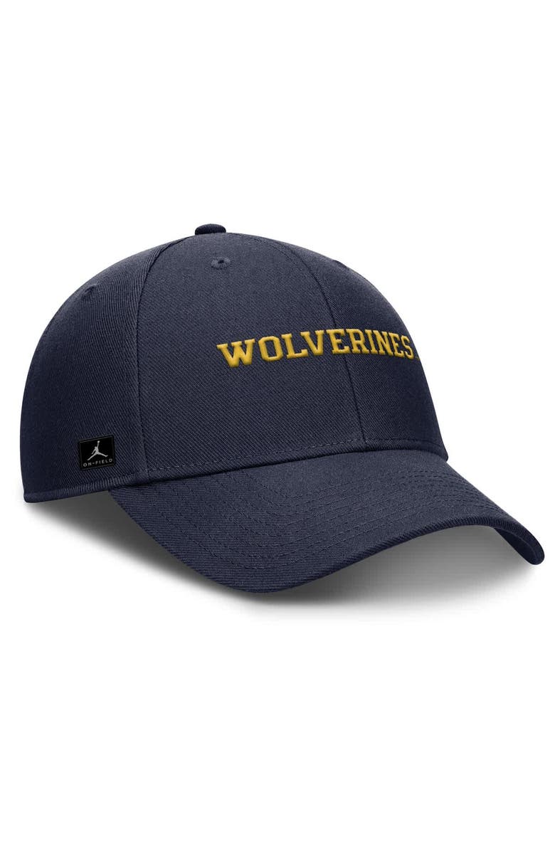 Jordan Brand Men's Jordan Brand Navy Michigan Wolverines 2025 On-Field Rise Performance Adjustable Hat, Alternate, color, Navy