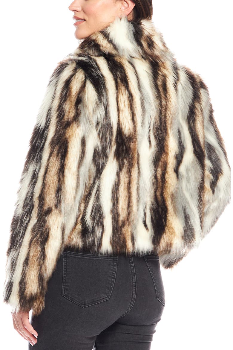 Desert Dream Faux Fur Jacket, Alternate, color, MULTI BEIGE