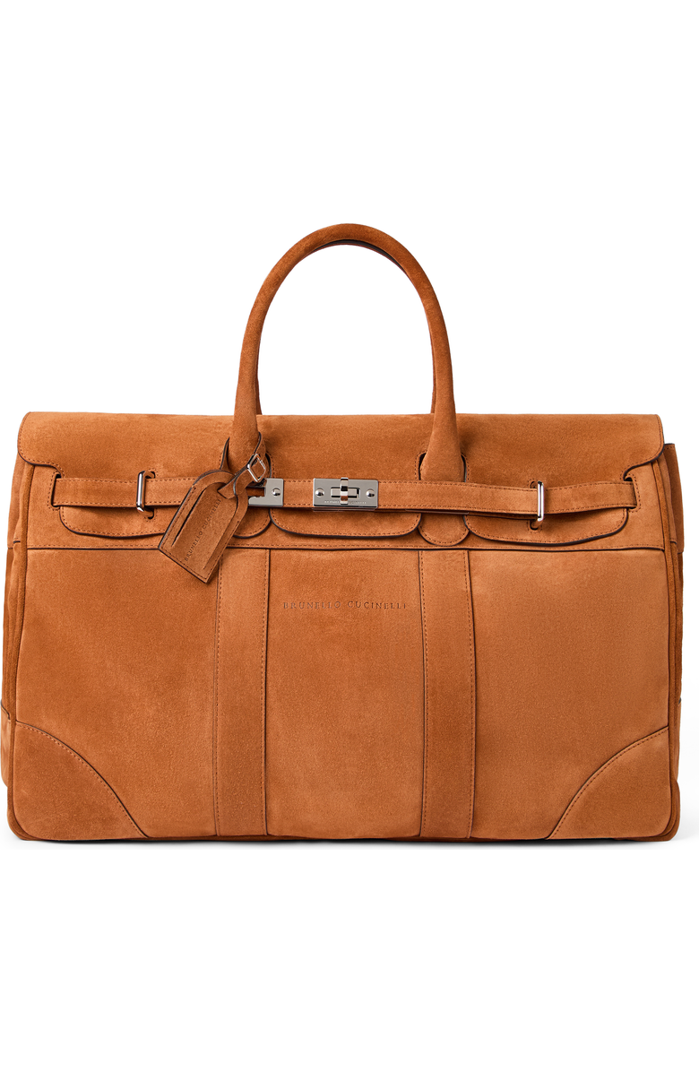 Brunello Cucinelli Suede bag, Main, color, Cognac