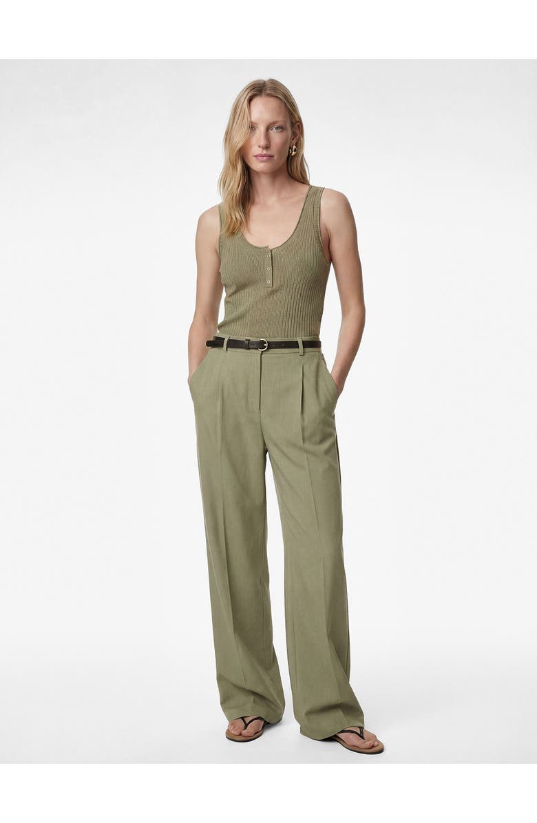 Koton Ribbed Scoop Neck Sleeveless Top, Alternate, color, Khaki