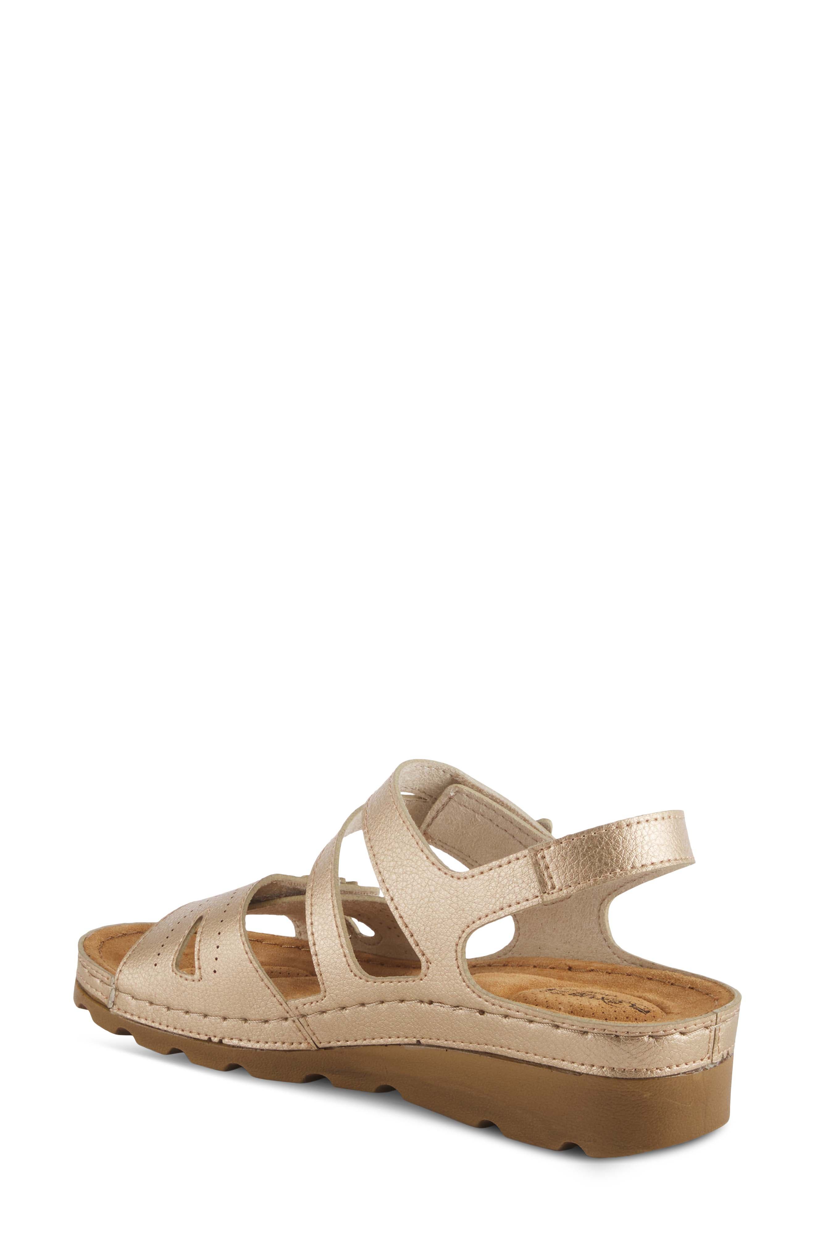 Flexus by Spring Step Poncia Slingback Wedge Sandal, Alternate, color, Gold
