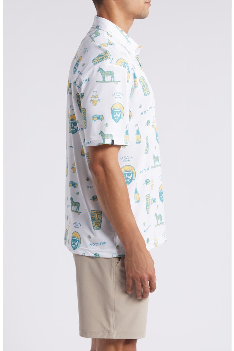 Jerry Icon Print Performance Golf Polo, Alternate, color, WHITE