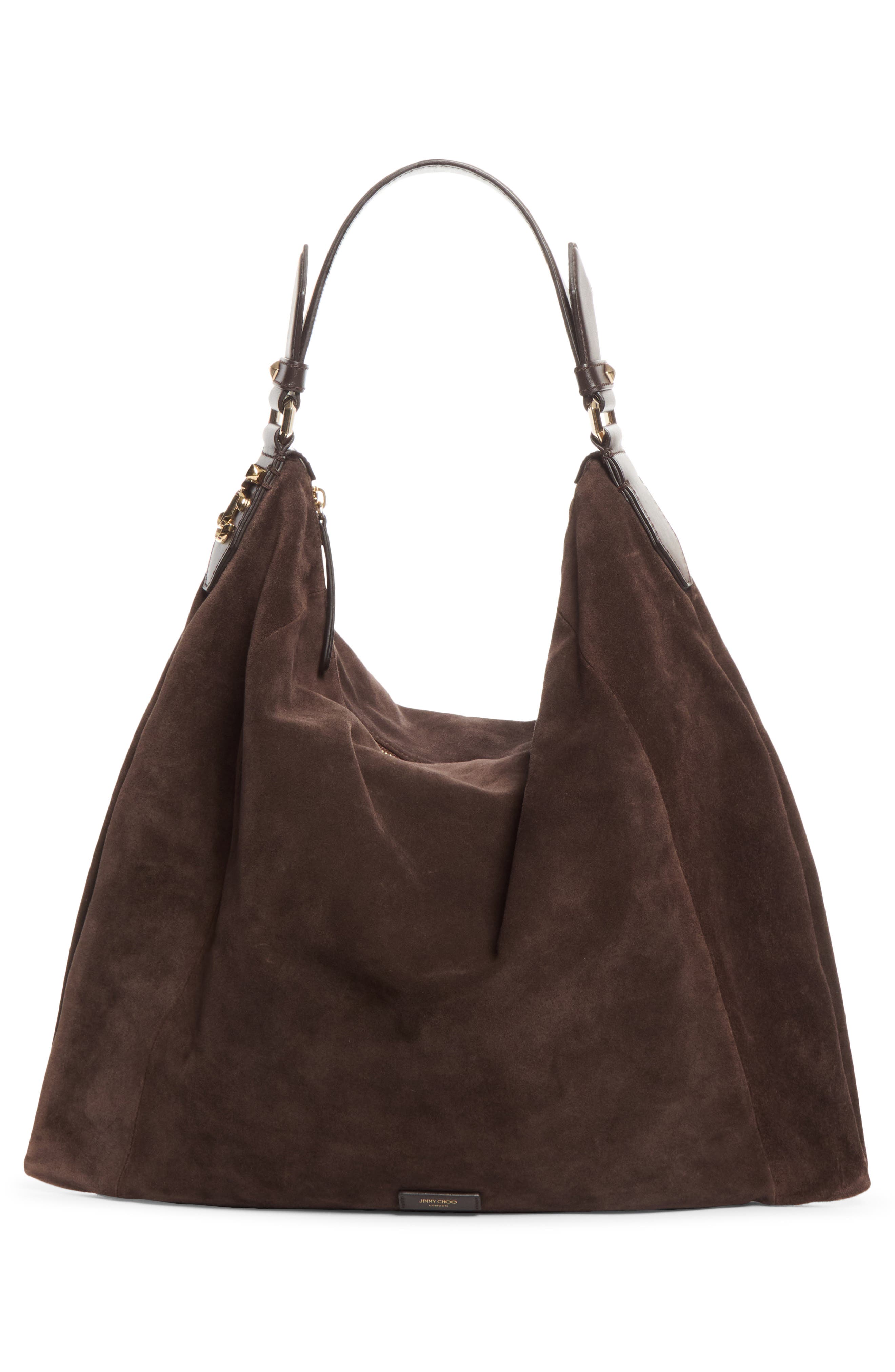 Ana Suede Hobo Bag, Alternate, color, CHOCOLATE/ LIGHT GOLD
