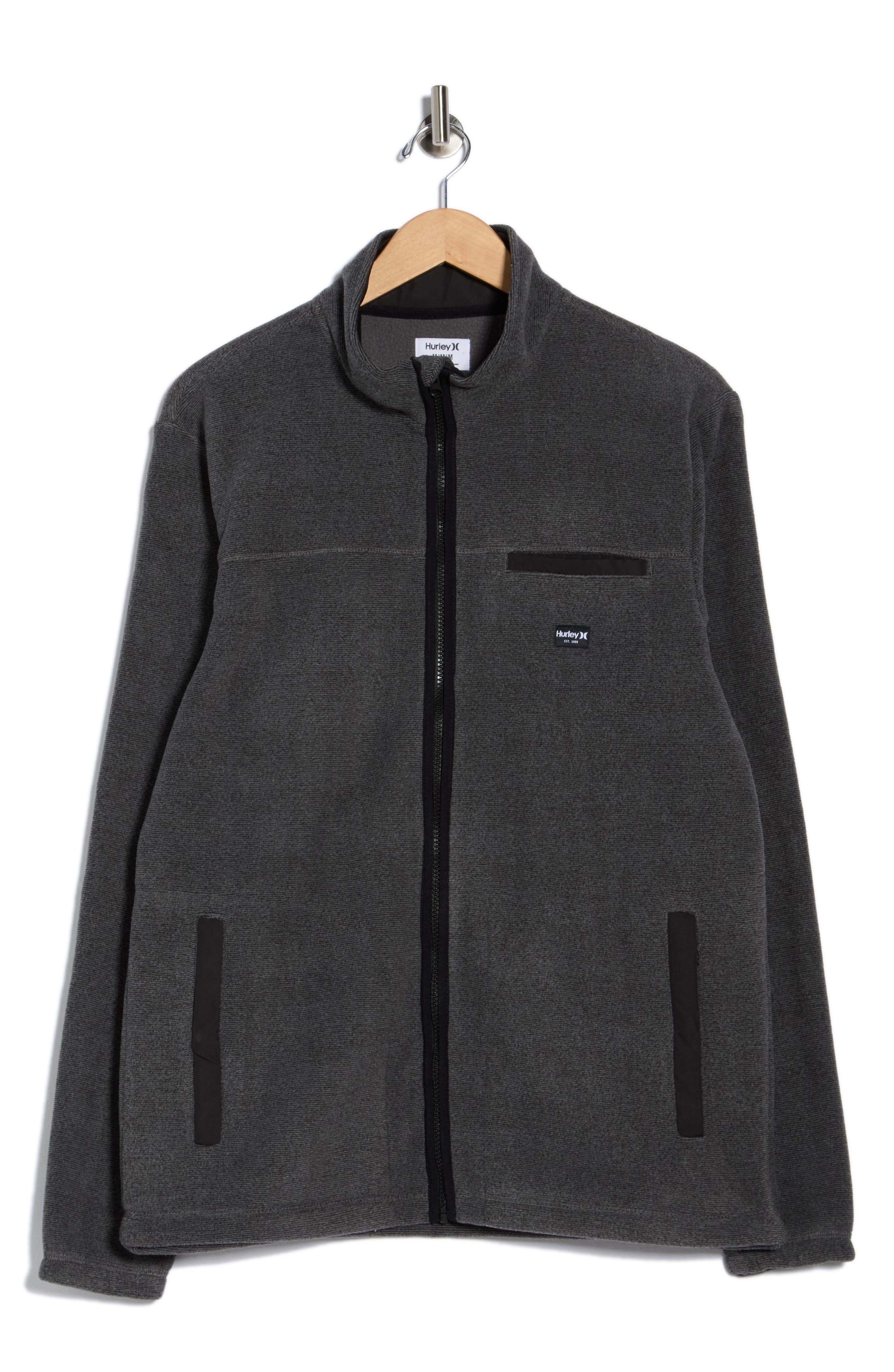 Hurley Mixed Media Full Zip Jacket In Black