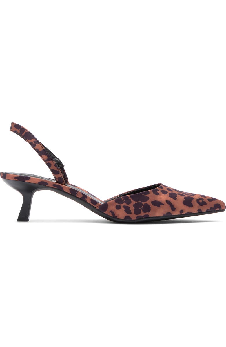 Open Edit Cammie Kitten Heel Slingback Pump, Alternate, color, Tan Leopard
