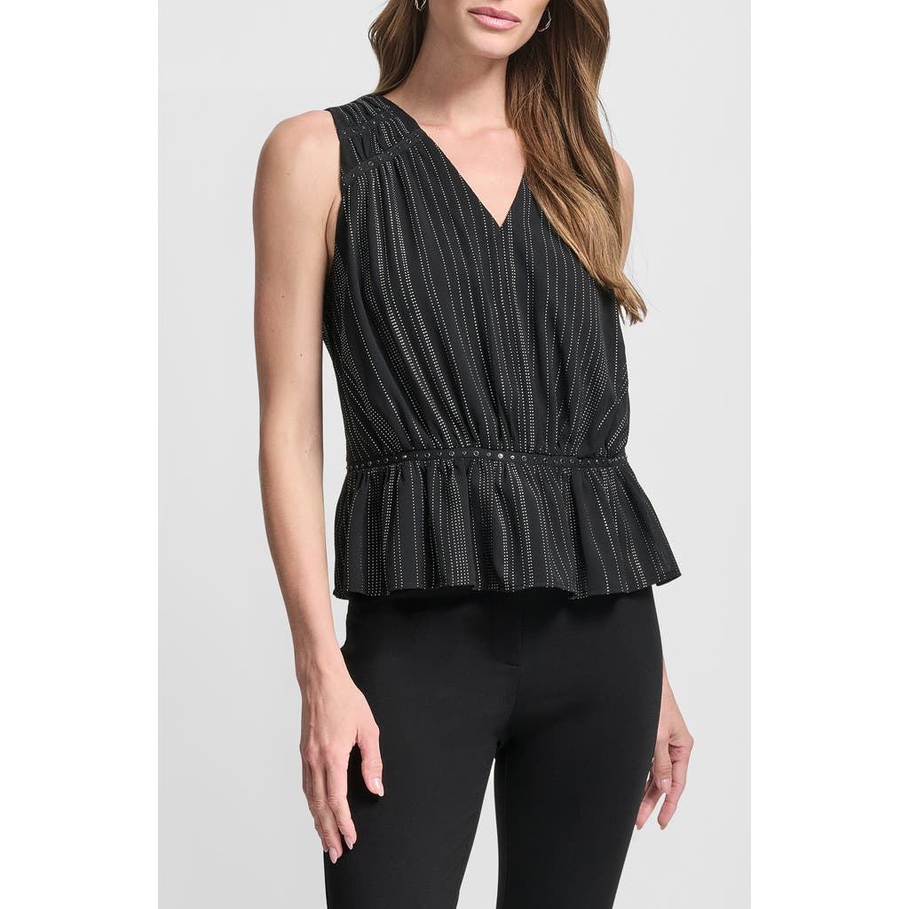 Dkny Studded Chiffon Peplum Top In Multi