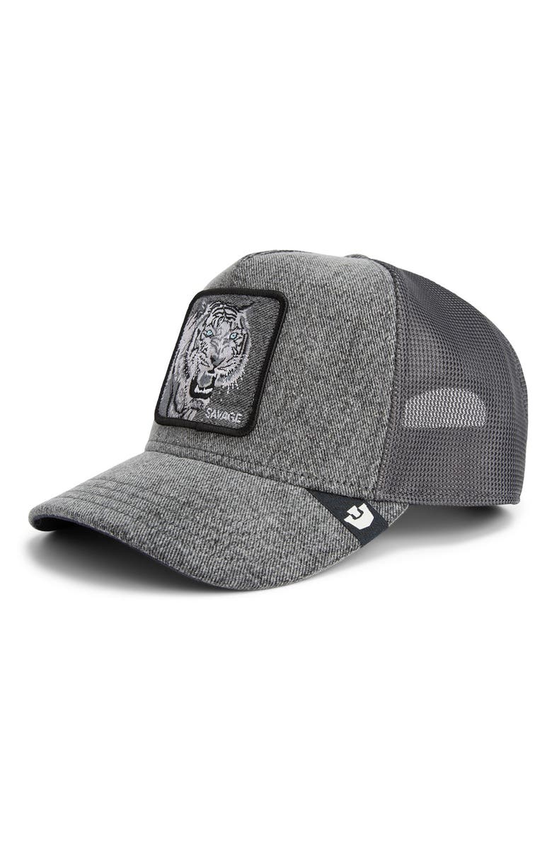 Goorin Bros. Savage Denim Snapback Trucker Hat, Main, color, Gray Denim