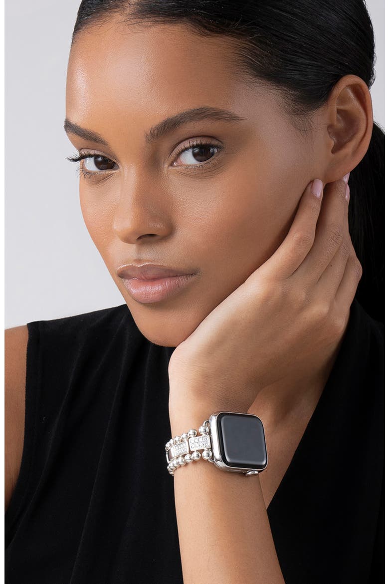 Smart Caviar Diamond Apple Watch® Watchband, Alternate, color, SILVER/ DIAMOND