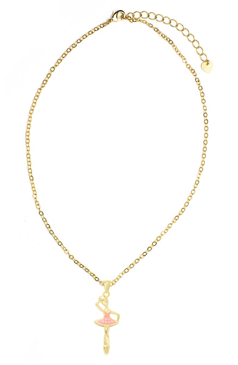 Lily Nily Kids' Ballerina Pendant Necklace, Alternate, color, Pink