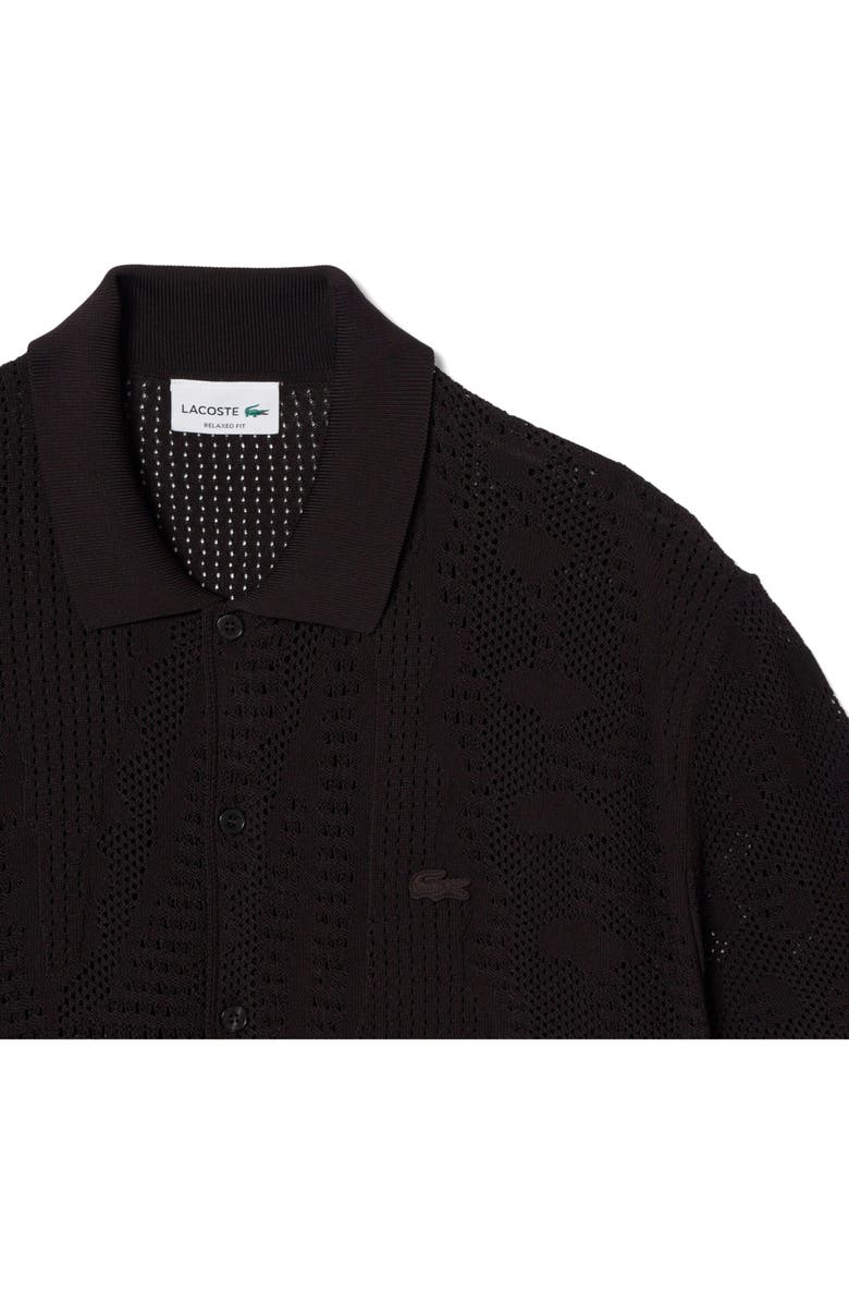 Lacoste Summer Pack Short Sleeve Cardigan, Alternate, color, Buffalo