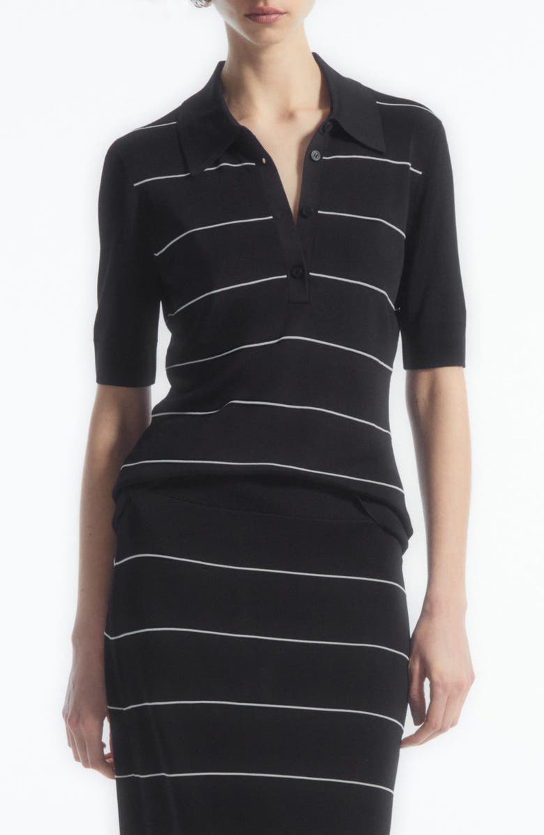 COS Stripe Polo Sweater, Main, color, 