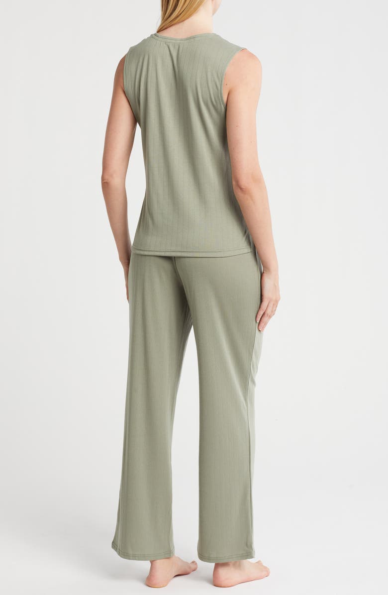 Nicole Miller Rib Muscle Tank & Pants Pajamas, Alternate, color, 