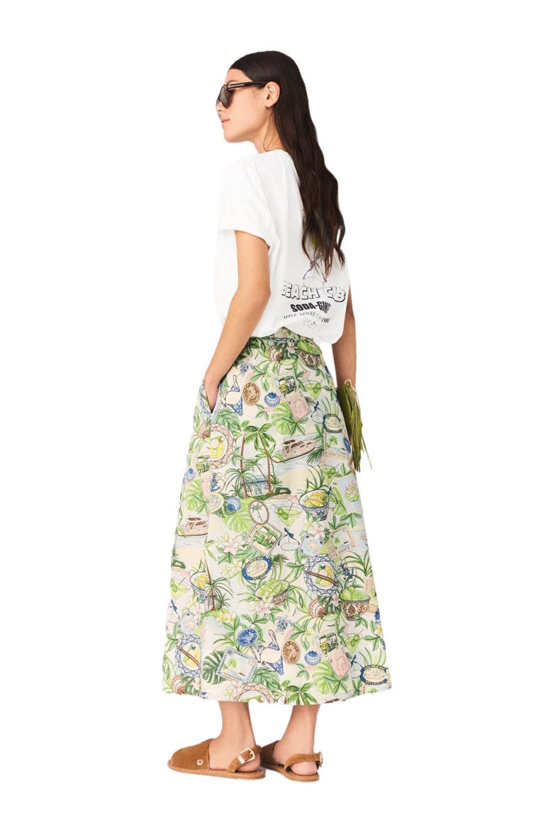 Printed maxi skirt with shorts, Alternate, color, Postcard print
