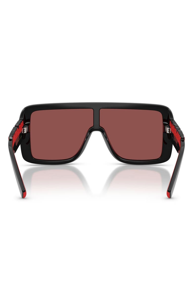 Dolce&Gabbana 134mm Rectangular Shield Sunglasses, Alternate, color, Black / Dark Violet