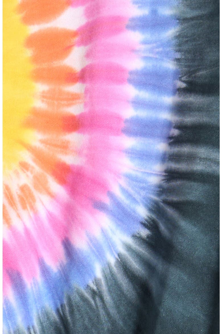 Kids' Rainbow Tie Dye Ruffle Sweatshirt & Joggers Set, Alternate, color, BLACK