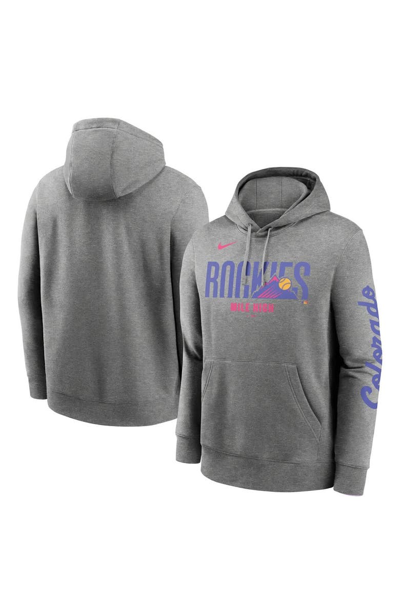 Nike Men's Nike  Heather Gray Colorado Rockies 2025 City Connect French Terry Club Fleece Pullover Hoodie, Alternate, color, Heather Gray