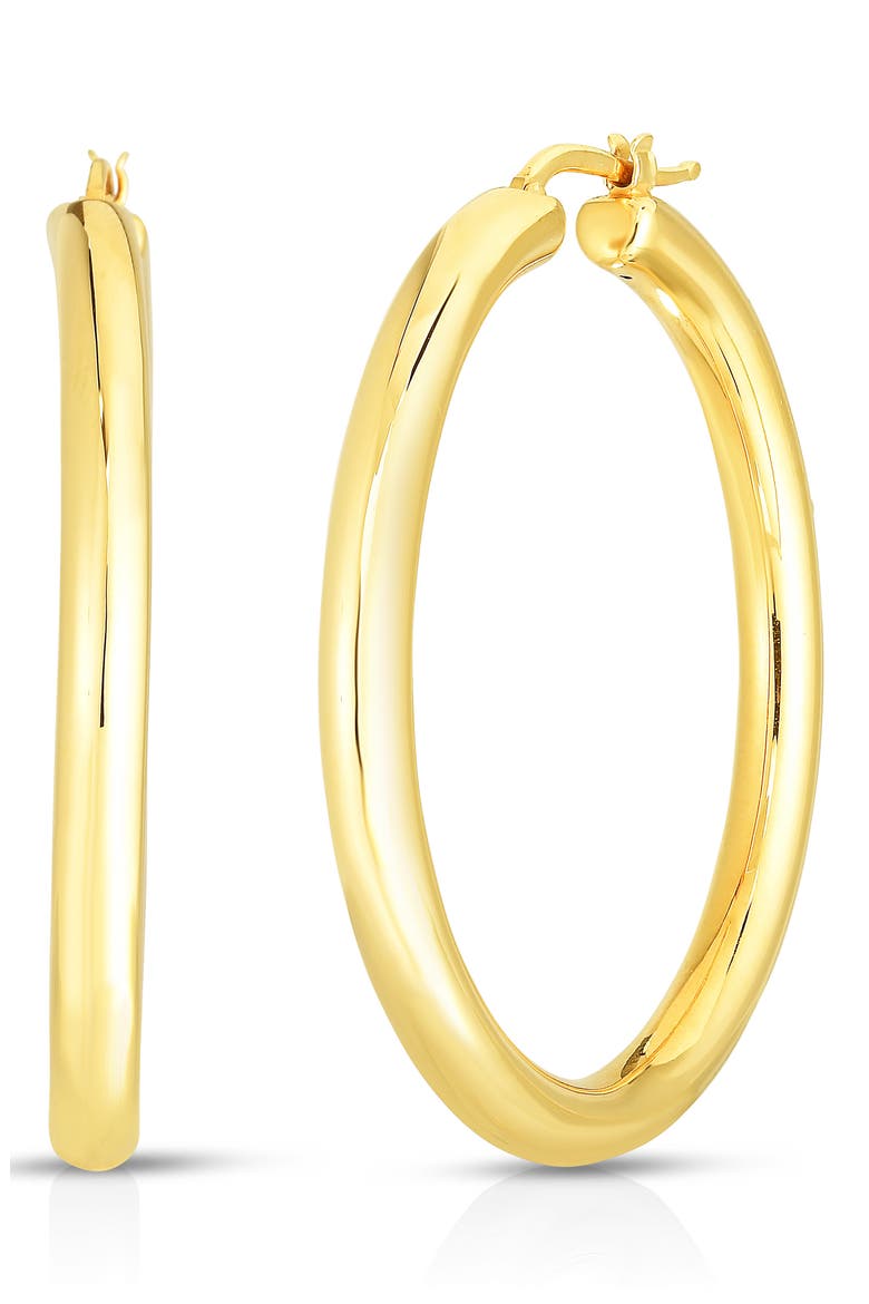 Classico Oro Hoop Earrings, Main, color, 18K YG